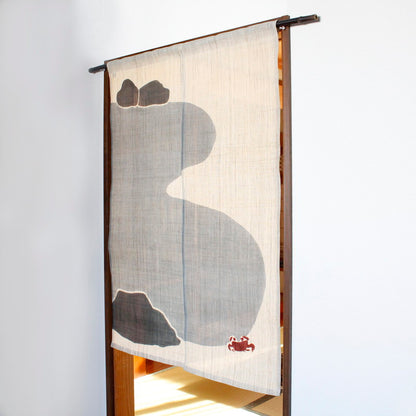 Japanese Curtain (Noren) / Ramie / Natural / Crab  / W84xH120cm