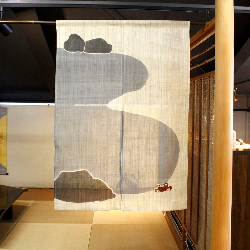 Japanese Curtain (Noren) / Ramie / Natural / Crab  / W84xH120cm