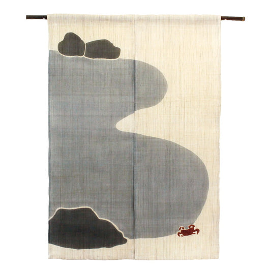 Japanese Curtain (Noren) / Ramie / Natural / Crab  / W84xH120cm