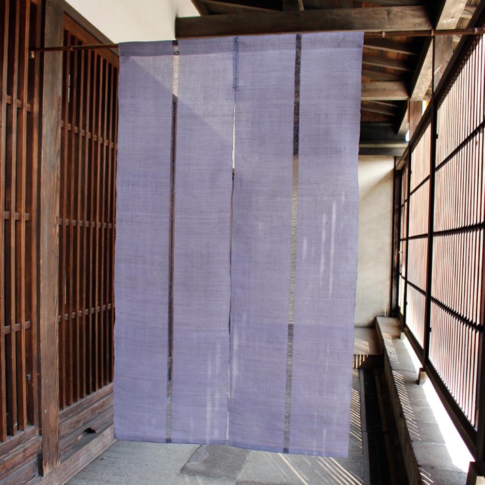 Japanese Curtain (Noren) / Ramie / IONO-Woven/ Plain Blue / W90xH150cm