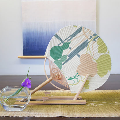 Japanese Uchiwa Fan / Ramie / Gourd / W28xH40cm
