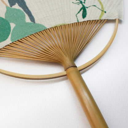 Japanese Uchiwa Fan / Ramie / Gourd / W28xH40cm