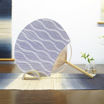 Japanese Uchiwa Fan / Ramie / Tatewaku / W28xH40cm