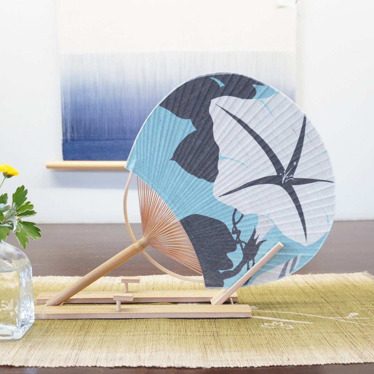 Japanese Uchiwa Fan / Ramie / Morning Glory / W28xH40cm