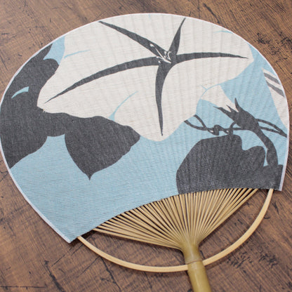 Japanese Uchiwa Fan / Ramie / Morning Glory / W28xH40cm