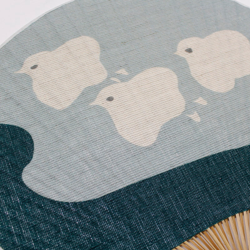 Japanese Uchiwa Fan / Ramie / Plover / W28xH40cm