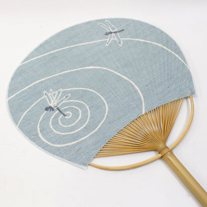 Japanese Uchiwa Fan / Ramie / Dragonfly / W28xH40cm