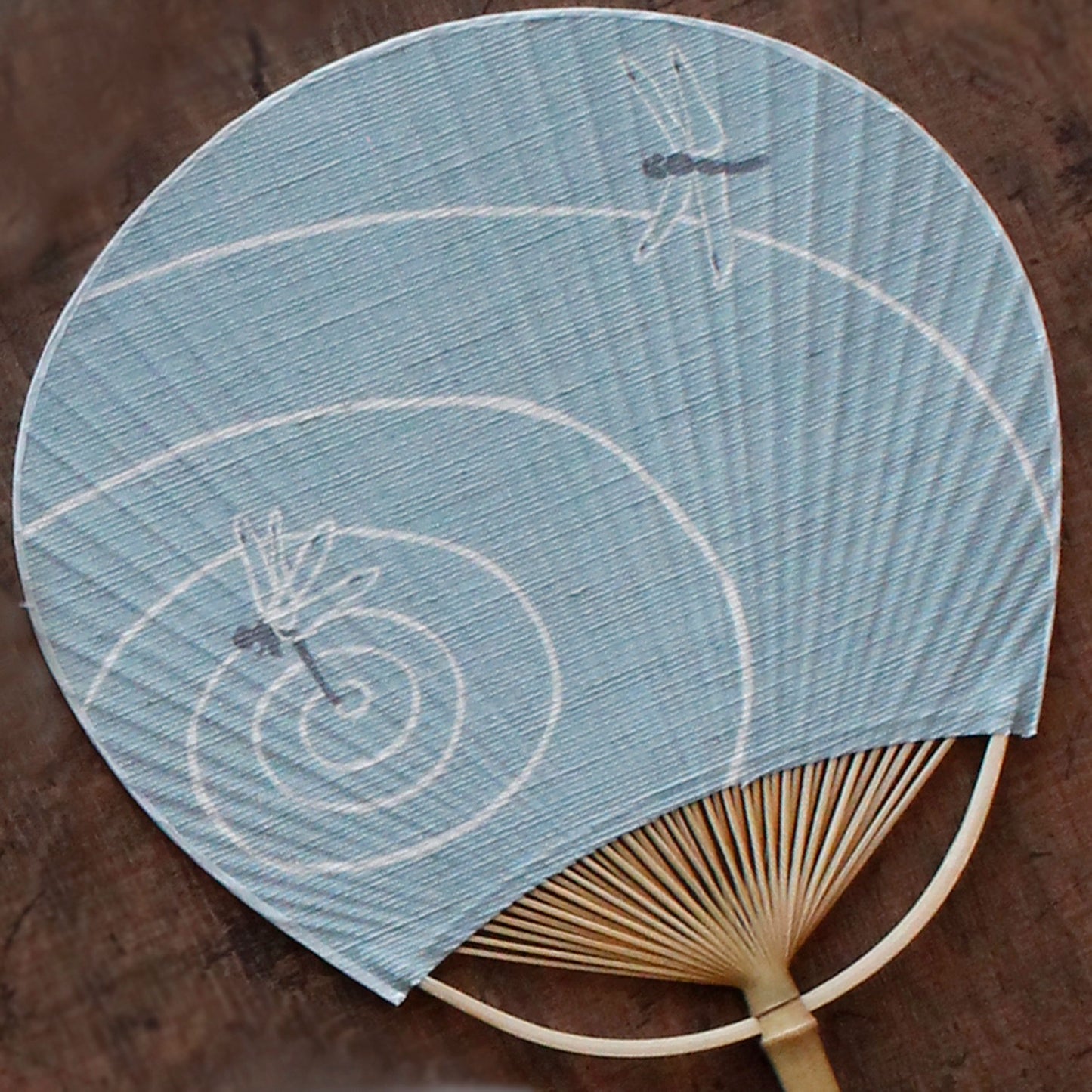 Japanese Uchiwa Fan / Ramie / Dragonfly / W28xH40cm