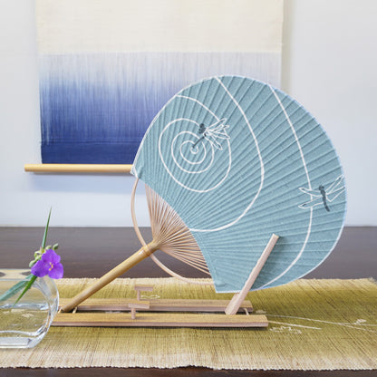 Japanese Uchiwa Fan / Ramie / Dragonfly / W28xH40cm