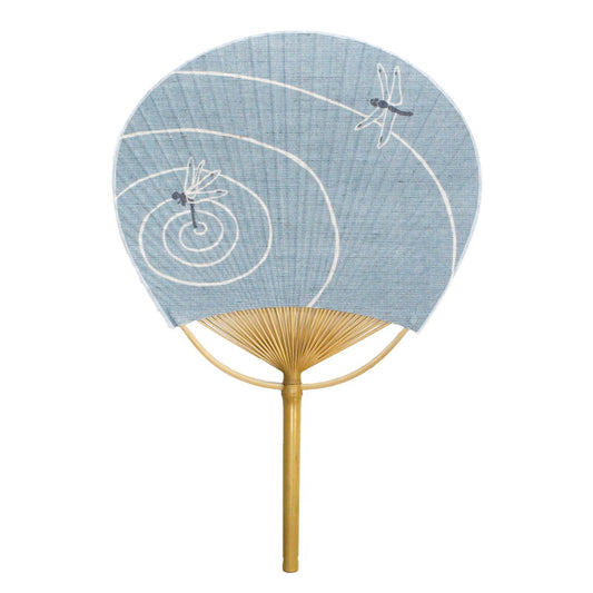 Japanese Uchiwa Fan / Ramie / Dragonfly / W28xH40cm