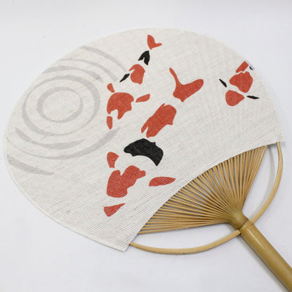 Japanese Uchiwa Fan / Ramie / Koi Fish / W28xH40cm