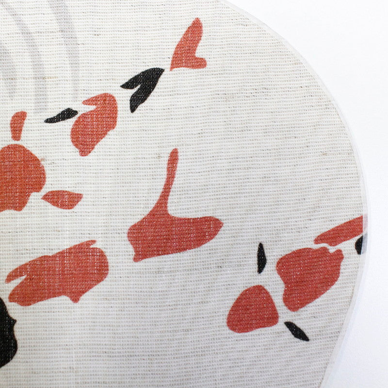 Japanese Uchiwa Fan / Ramie / Koi Fish / W28xH40cm