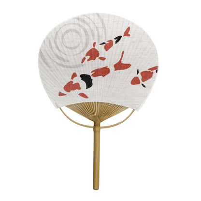 Japanese Uchiwa Fan / Ramie / Koi Fish / W28xH40cm