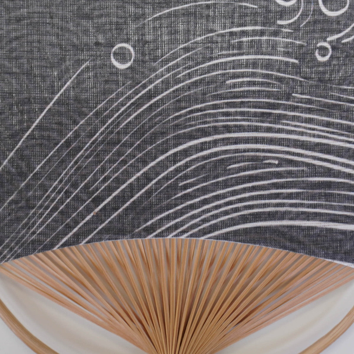 Japanese Uchiwa Fan / Ramie / Black Seigaiha / W28xH40cm