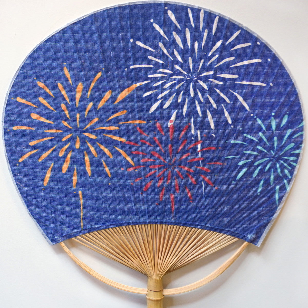 Japanese Uchiwa Fan / Ramie / Fireworks / W28xH40cm