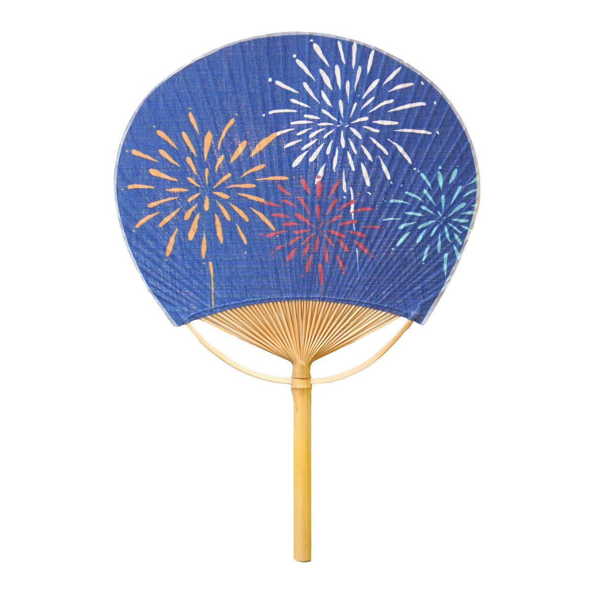 Japanese Uchiwa Fan / Ramie / Fireworks / W28xH40cm