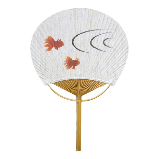 Japanese Uchiwa Fan / Ramie / Goldfish / W28xH40cm