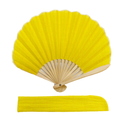 Shell-Shaped Folding Fan / Mimosa / Plain