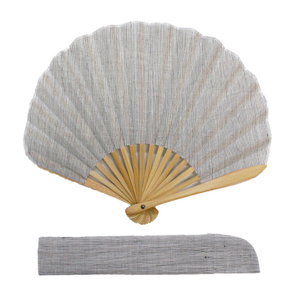 Shell-Shaped Folding Fan / Kinari / Stripe