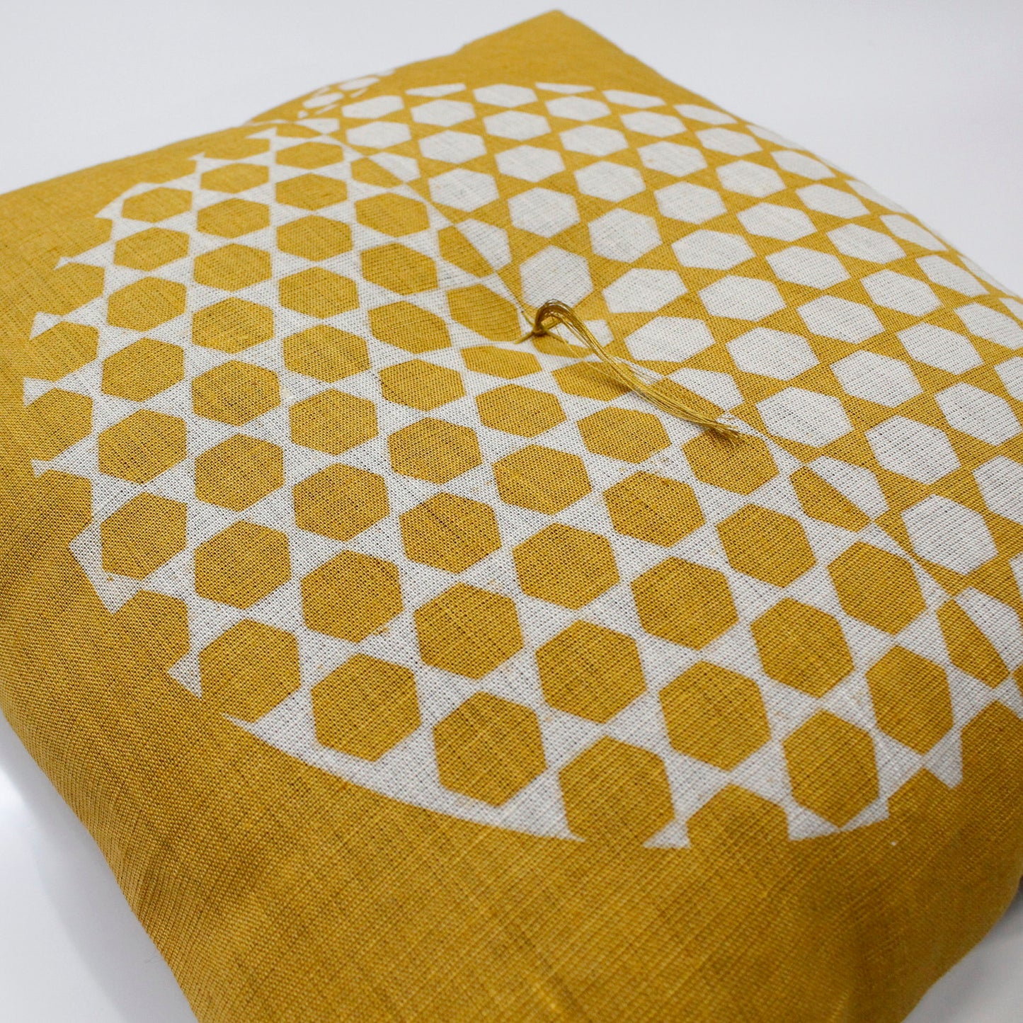 Zabuton (Japanese Cushion) / Turtle-Shell-Apple / Mustard Yellow / W42xH45cm