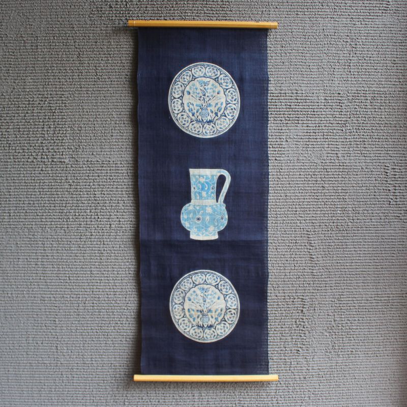 Tapestry / Ramie / IZNIK / Navy / W45xH120cm