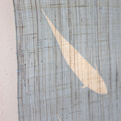 Japanese Curtain (Noren) / Ramie / Sweetfish/ Light Blue / W90xH120cm