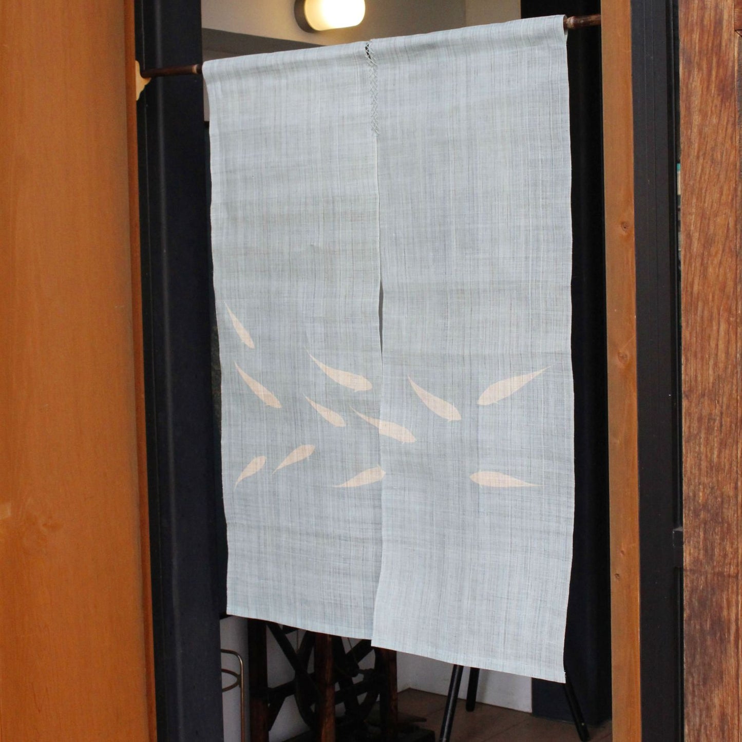 Japanese Curtain (Noren) / Ramie / Sweetfish/ Light Blue / W90xH120cm