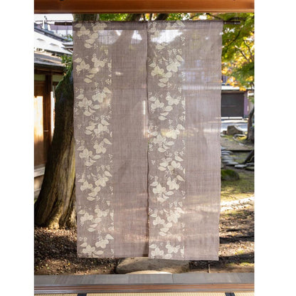 Japanese Curtain (Noren) / Ramie / Paulownia Modern / Light Purple / W85xH150cm