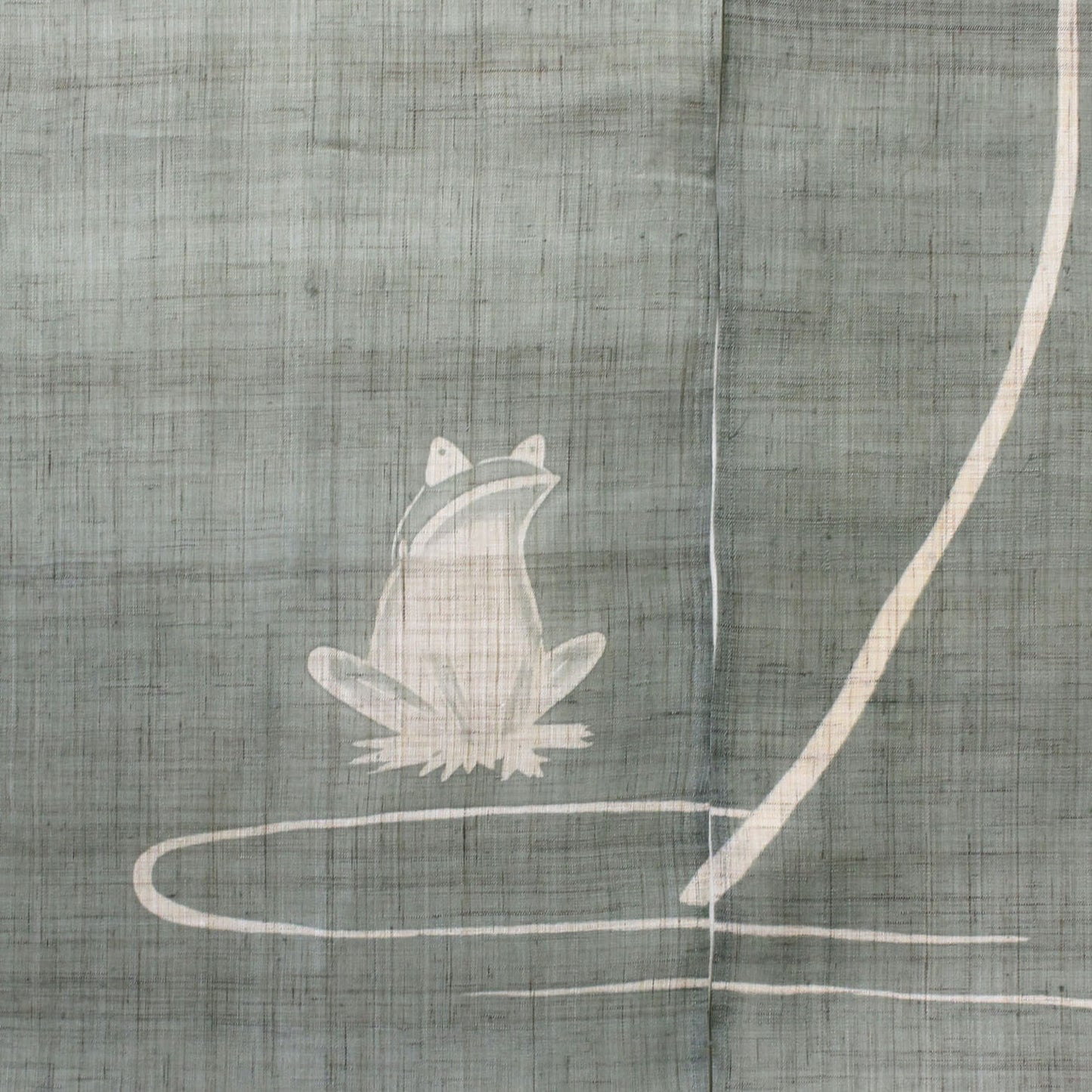 Japanese Curtain (Noren) / Ramie / Frog /  Grayish-green / W84xH120cm