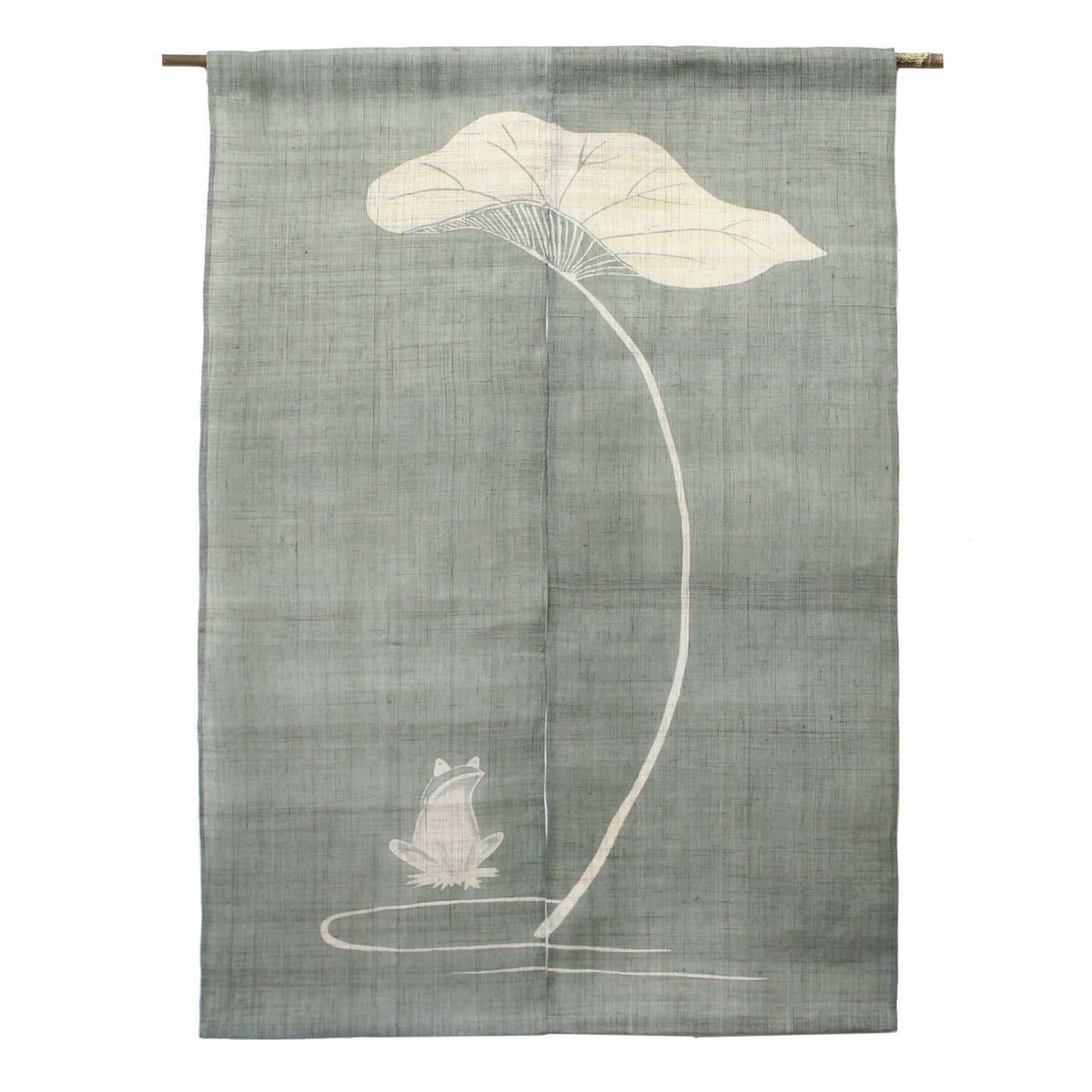 Japanese Curtain (Noren) / Ramie / Frog /  Grayish-green / W84xH120cm