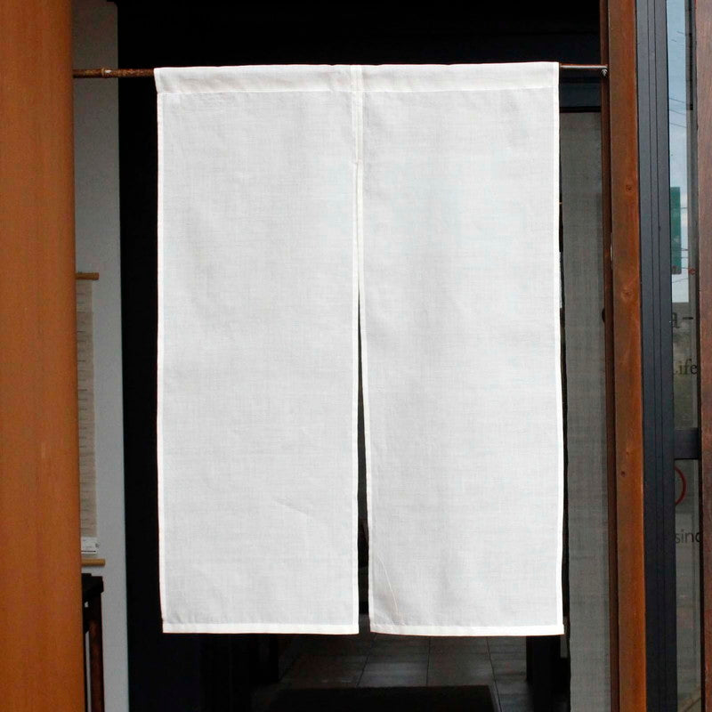 Japanese Curtain (Noren) / Ramie / Wafu-woven / Plain White  / Various sizes