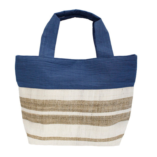 Tote Bag / Ramie / Striped pattern / Navy