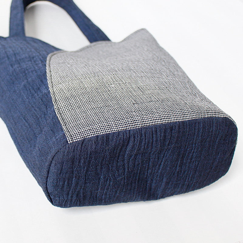 Chijimi Tulip-shaped Bag / Houndstooth / Navy