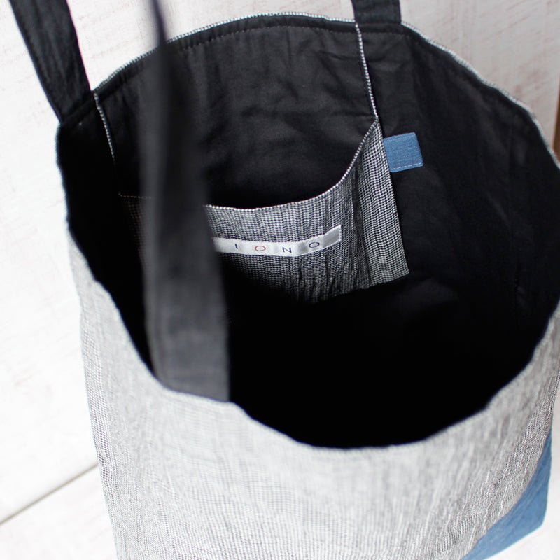 Chijimi Folding Bag / Houndstooth / Blue / Eco Bag