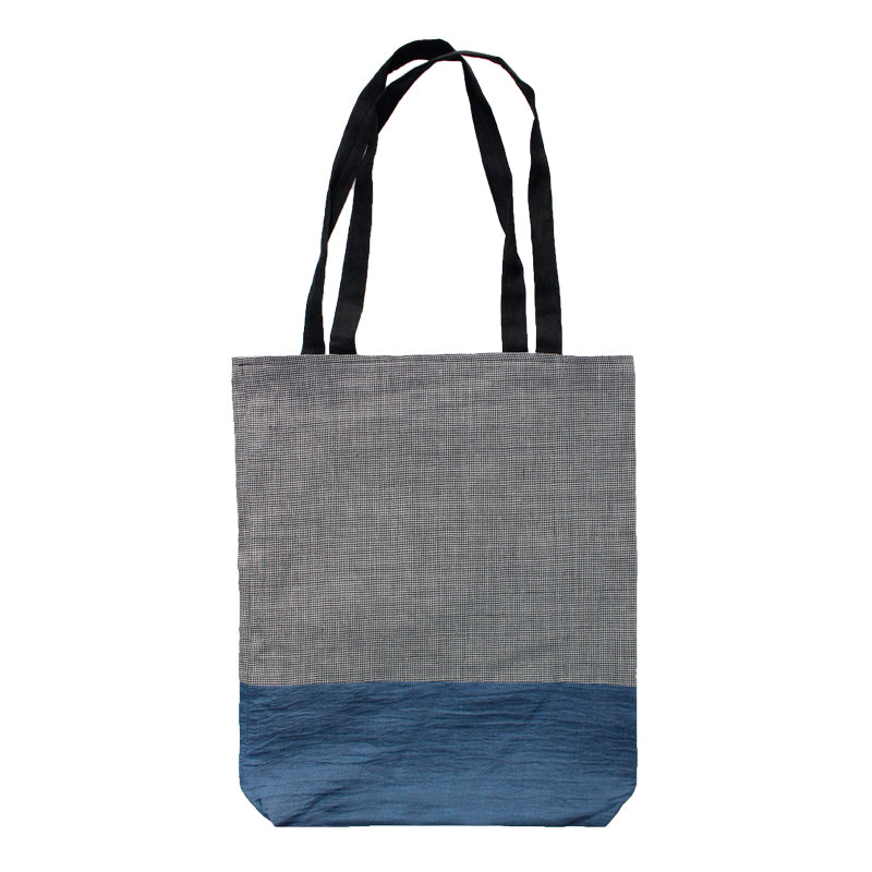 Chijimi Folding Bag / Houndstooth / Blue / Eco Bag