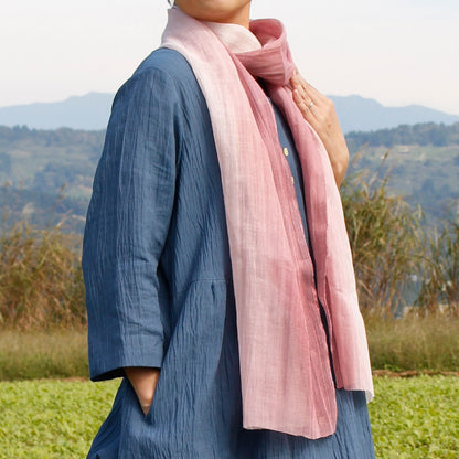 Organdy Stall (Scarf) / Gradation/Pink/Ramie