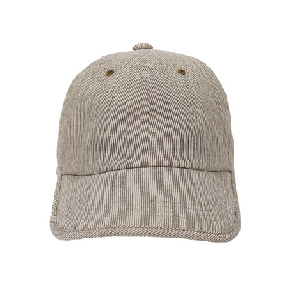 Chijimi Cap (unisex) / Striped pattern / Beige / Ramie / Made in Japan