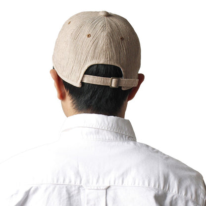 Chijimi Cap (unisex) / Striped pattern / Beige / Ramie / Made in Japan