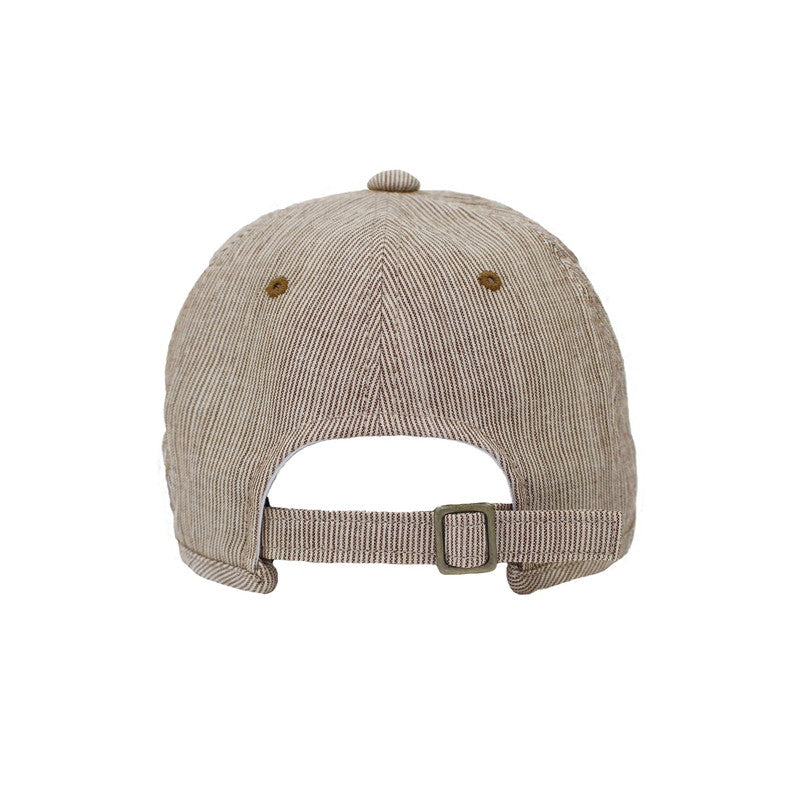 Chijimi Cap (unisex) / Striped pattern / Beige / Ramie / Made in Japan