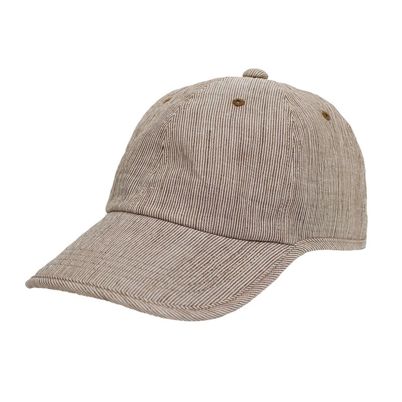 Chijimi Cap (unisex) / Striped pattern / Beige / Ramie / Made in Japan