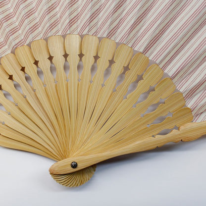 Folding Fan / Ojiya-Chijimi / Striped Pattern / Red