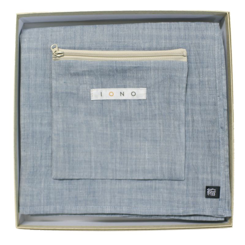 Chijimi Wrapping Cloth (Furoshiki) / Light Blue