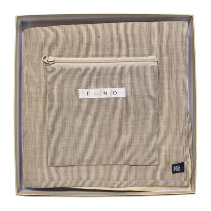 Chijimi Wrapping Cloth (Furoshiki) / StripeBeige+LightBeige