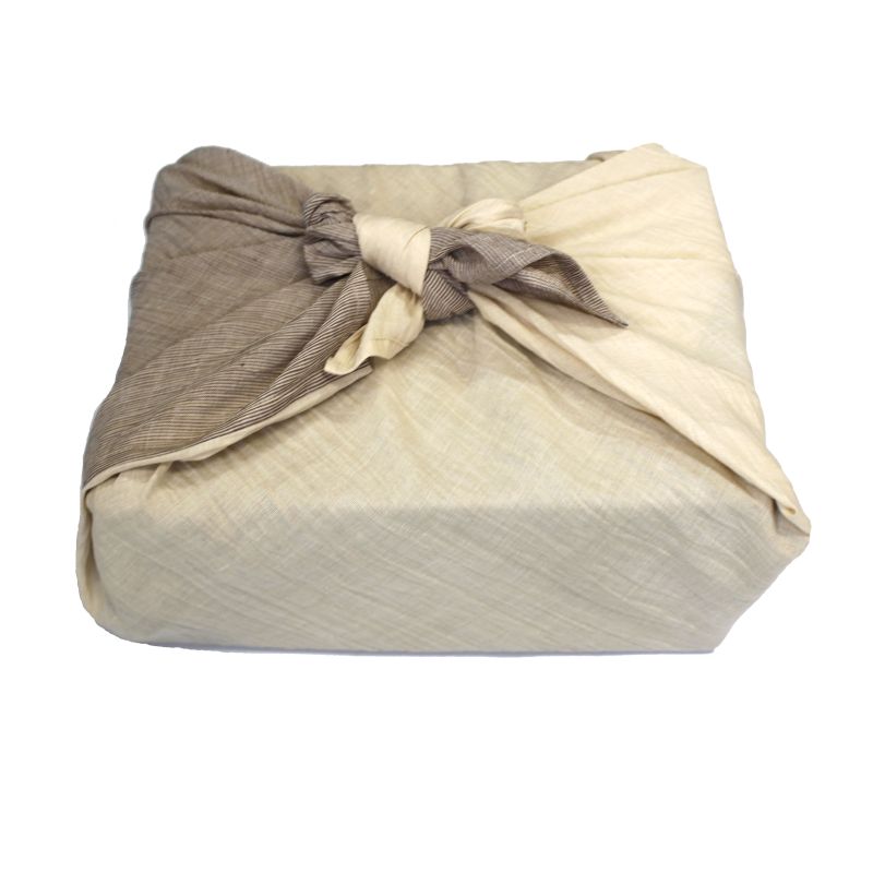 Chijimi Wrapping Cloth (Furoshiki) / StripeBeige+LightBeige