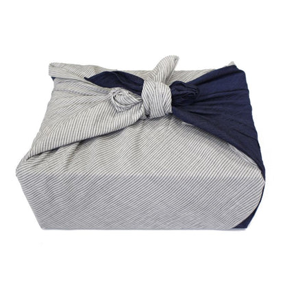 Chijimi Wrapping Cloth (Furoshiki) / StripeGray+Navy