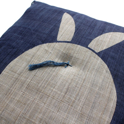 Zabuton (Japanese Cushion) / Ramie / Rabbit / Navy / W42xH45cm